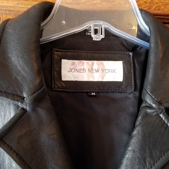 Jones New York Fitted Black Leather Jacket M - Picture 5 of 6